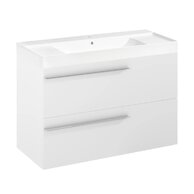 Nábytkový set Laufen Ardo 100, skříňka 100 pod umyvadlo bílá mat, umyvadlo Ardo 100 nábytkové bílé, madlo chrom