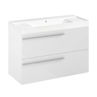 Nábytkový set Laufen Ardo 100, skříňka 100 pod umyvadlo bílá lesk, umyvadlo Ardo 100 nábytkové bílé, madlo chrom