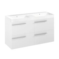 Nábytkový set Laufen Ardo 120, skříňka 120 pod umyvadlo bílá mat, umyvadlo Ardo 120 nábytkové bílé, madlo chrom