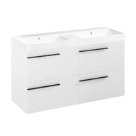 Nábytkový set Laufen Ardo 120, skříňka 120 pod umyvadlo bílá mat, umyvadlo Ardo 120 nábytkové bílé, madlo černá mat