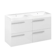 Nábytkový set Laufen Ardo 120, skříňka 120 pod umyvadlo bílá lesk, umyvadlo Ardo 120 nábytkové bílé, madlo chrom