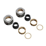 Svěrné šroubení PMH pro ventil CUBE (-CET, -CE, -T,) LINE měď 15 mm, 1/2", kartáčovaná nerez, 59004-SS