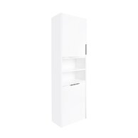 Skříňka EBS City 55 vysoká, s košem na prádlo, bílá lesk, CITYVK55B