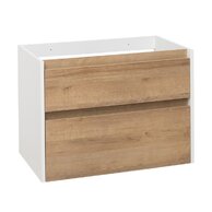 Skříňka EBS Duomo 81 pod desku, bílá lesk/dub Riviera, DUOMO81KBU