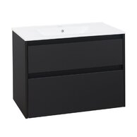 Skříňka EBS Duomo 81 s umyvadlem slim, černá mat, DUOMOSL81C