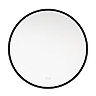 Zrcadlo EBS Emilia 80 kulaté, s LED osvětlením a senzorem, černý rám, EMILIAZ80KLEDB