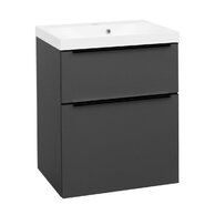 Skříňka EBS Nevio B 61 s umyvadlem, černý úchyt, antracit, NEVIO61CS