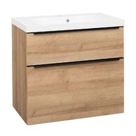 Skříňka EBS Nevio B 81 s umyvadlem, černý úchyt, dub Riviera, NEVIO81CD