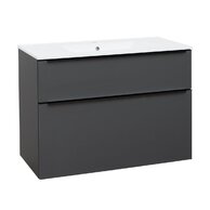Skříňka EBS Nevio B 101 s umyvadlem slim, černý úchyt, antracit, NEVIOSL101CS
