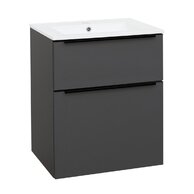 Skříňka EBS Nevio B 61 s umyvadlem slim, černý úchyt, antracit, NEVIOSL61CS