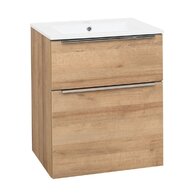 Skříňka EBS Nevio 61 s umyvadlem slim, dub Riviera, NEVIOSL61D