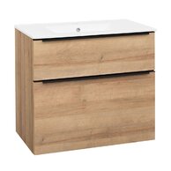 Skříňka EBS Nevio B 81 s umyvadlem slim, černý úchyt, dub Riviera, NEVIOSL81CD