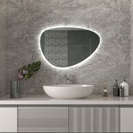 Zrcadlo EBS Pluto 80 asymetrické, s LED osvětlením na dotykové tlačítko, PLUTOZ8055