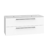 Skříňka EBS Pure 121 s dvojumyvadlem slim, bílá, PURESL121B