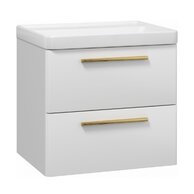 Skříňka EBS Urban 61 s umyvadlem, bílá lesk/madlo zlatá k artáčovaná, URBAN60BZ