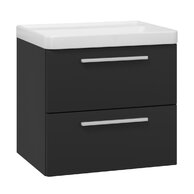Skříňka EBS Urban 61 s umyvadlem, černá mat/madlo bílá mat, URBAN60CMB