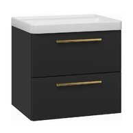 Skříňka EBS Urban 61 s umyvadlem, černá mat/madlo zlatá kartáčovaná, URBAN60CMZ