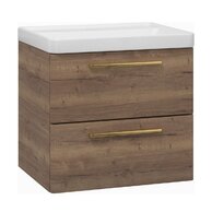 Skříňka EBS Urban 61 s umyvadlem, dub Halifax/madlo zlatá k artáčovaná, URBAN60DHZ