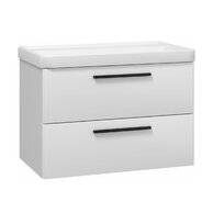 Skříňka EBS Urban 81 s umyvadlem, bílá lesk/madlo černá mat, URBAN80BC