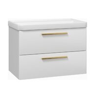 Skříňka EBS Urban 81 s umyvadlem, bílá lesk/madlo zlatá k artáčovaná, URBAN80BZ