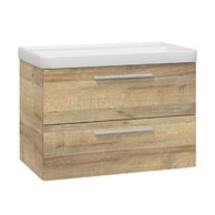 Skříňka EBS Urban 81 s umyvadlem, dub Riviera/madlo bílá mat, URBAN80DRB