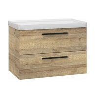 Skříňka EBS Urban 81 s umyvadlem, dub Riviera/madlo černá, URBAN80DRC