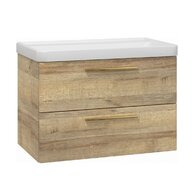 Skříňka EBS Urban 81 s umyvadlem, dub Riviera/madlo zlatá k artáčovaná, URBAN80DRZ