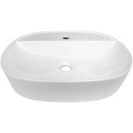 Umyvadlo EBS Spin 50 na desku, s otvorem, bez přepadu, ovál, bílá, SPINU505R