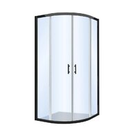 Sprchový kout EBS Vame čtvrtkruhový 90x90x190 R55, černý elox/transparent, VAMER90BTS