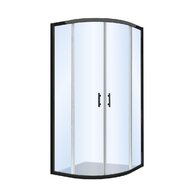 Sprchový kout EBS Vame čtvrtkruhový 80x80x190 R55, černý elox/transparent, VAMER80BT