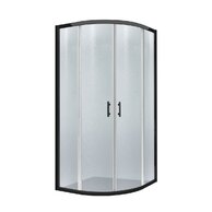 Sprchový kout EBS Vame čtvrtkruhový 80x80x190 R55, černý elox/grape, VAMER80BG