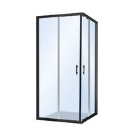 Sprchový kout EBS Vame čtvercový 80x80x190 R55, černý elox/transparent, VAMEQ80BT