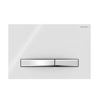 WC tlačítko Geberit Sigma50, chrom lesk/bílá lesk/chrom kartáčovaný, 115.788.11.2