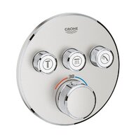 Baterie Grohe SmartControl sprchová podomítková termostatická, bez tělesa, s 3 ventily, supersteel - infinity, 29121DC0