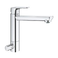 Baterie Grohe BauEdge dřezová otočná, s ventilem k myčce, chrom, 31696000