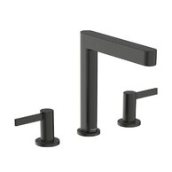 Baterie Hansgrohe Finoris umyvadlová, 3otvorová, 160, s odtokovou soupravou, Push-Open, černý chrom kartáčovaný, 76034340