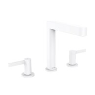 Baterie Hansgrohe Finoris umyvadlová, 3otvorová, 160, s odtokovou soupravou, Push-Open, bílá mat, 76034700