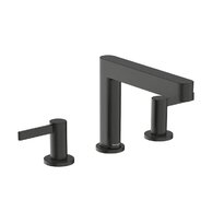 Baterie Hansgrohe Finoris umyvadlová, 3otvorová, 110, s odtokovou soupravou, Push-Open, černý chrom kartáčovaný, 76033340
