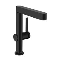 Baterie Hansgrohe Finoris umyvadlová, páková, 230, s vytahovací sprškou, 2jet, s odtokovou soupravou, Push-Open, černá mat, 76063670