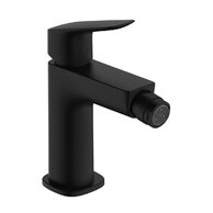 Baterie Hansgrohe Logis Fine bidetová, páková, s odtokovou soupravou, s táhlem, černá mat, 71201670