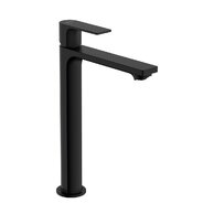 Baterie Hansgrohe Rebris E umyvadlová, vysoká, CoolStart, se syntetickou výpustí, černá mat, 72581670