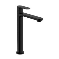 Baterie Hansgrohe Rebris S umyvadlová, vysoká, CoolStart, s výpustí, černá mat, 72580670