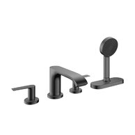 Vanová souprava Hansgrohe Vivenis 4otvorová, na okraj vany, s tělesem, černý chrom kartáčovaný, 75444340