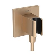 Držák sprchy Hansgrohe FixFit E, s přípojkou hadice, bronz kartáčovaný, 26889140