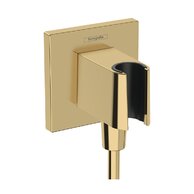 Držák sprchy Hansgrohe FixFit E, s přípojkou hadice, zlatá lesk, 26889990