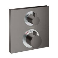 Baterie Hansgrohe Ecostat Square sprchová podomítková, termostatická, bez tělesa, černý chrom kartáčovaný, 15714340