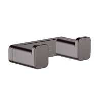 Háček Hansgrohe AddStoris dvojitý, černý chrom kartáčovaný, 41755340