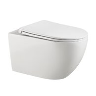 WC mísa Kielle Gaia závěsná, rimless, sedátko, bílá, 30115002