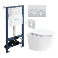 Set předstěnové instalace Kielle Genesis + vortex WC se sedátkem EBS Urban + tlačítko Gemini, chrom lesk, KKE029