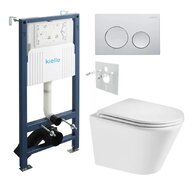 Set předstěnové instalace Kielle Genesis + vortex WC se sedátkem EBS Spinex + tlačítko Gemini, chrom lesk, KKE038